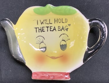 Vintage Anthropomorphic Ceramic Teabag Holder JAPAN