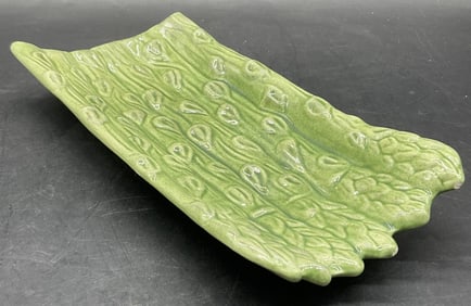 Vintage Ceramic Asparagus Majolica Serving Plate