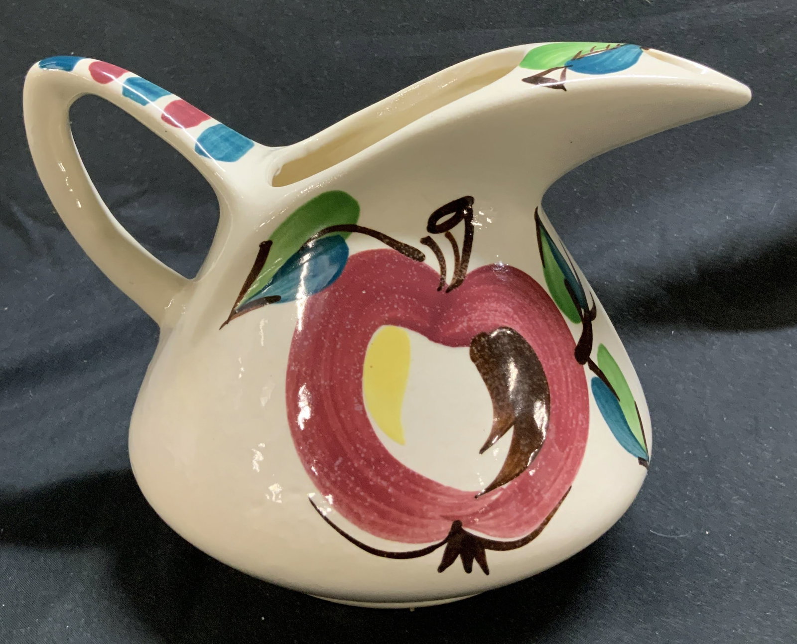 Vntg Purinton Slip Ware Pottery Apple Pitcher USA (1 of 7)