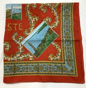 Souvenir Di Trieste Scenic Red Scarf ITALY