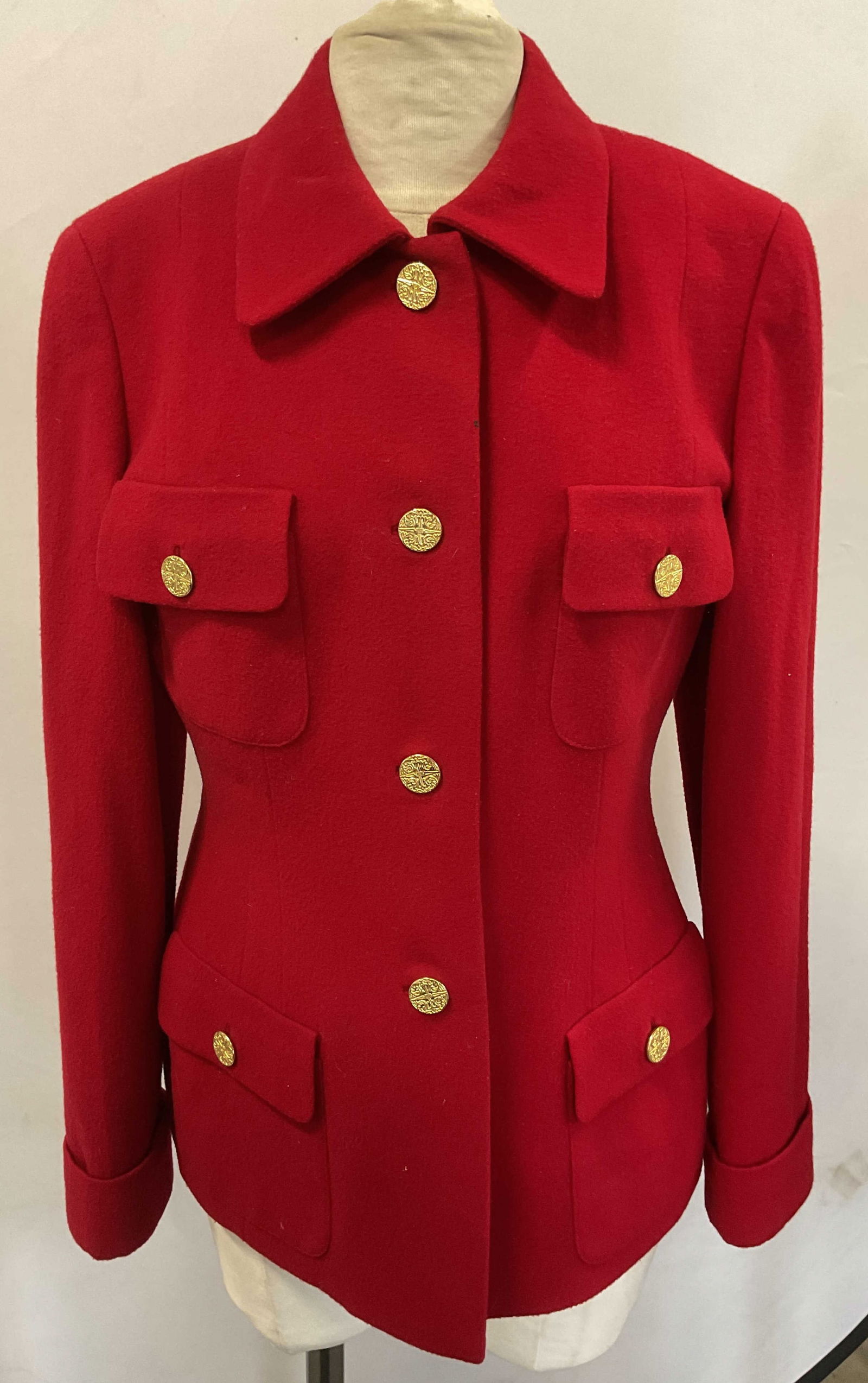 Vintage William Yu Red Wool Coat (1 of 7)