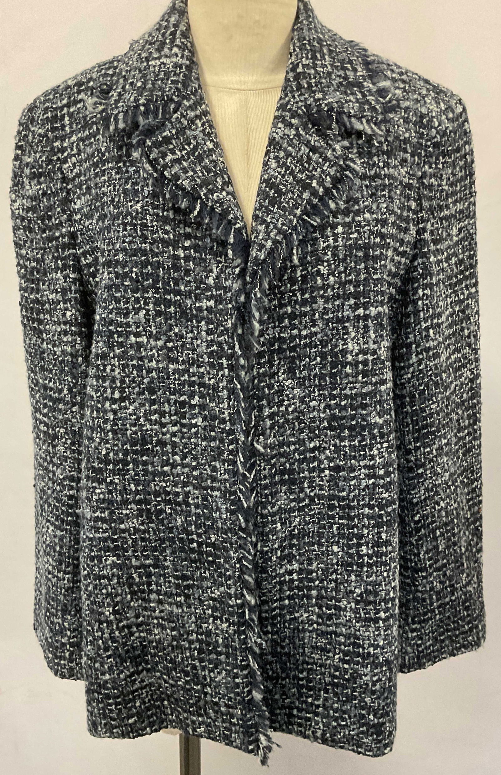 Vtg Real Clothes Blue Knit Tweed Jacket USA (1 of 6)
