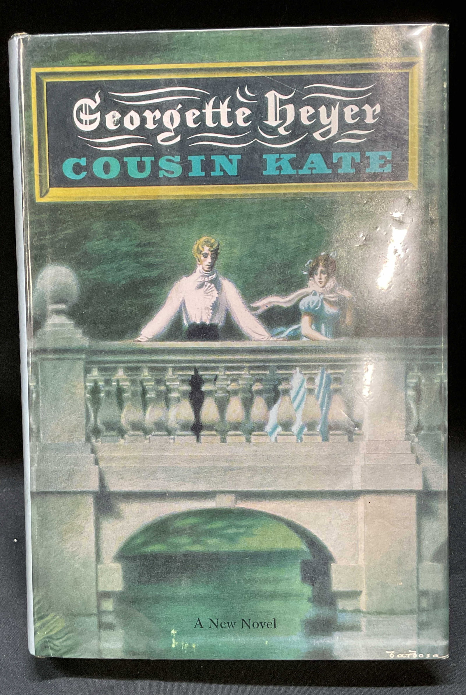1st Ed Cousin Kate, Georgette Heyer, 1968: First edition hardcover Cousin Kate by Georgette Heyer. EP Dutton & Co Inc New York, 1968. Printed in the USA. Measures approx 8 x 5.5 inches. Wear to cover, pages, and binding consistent with exposur