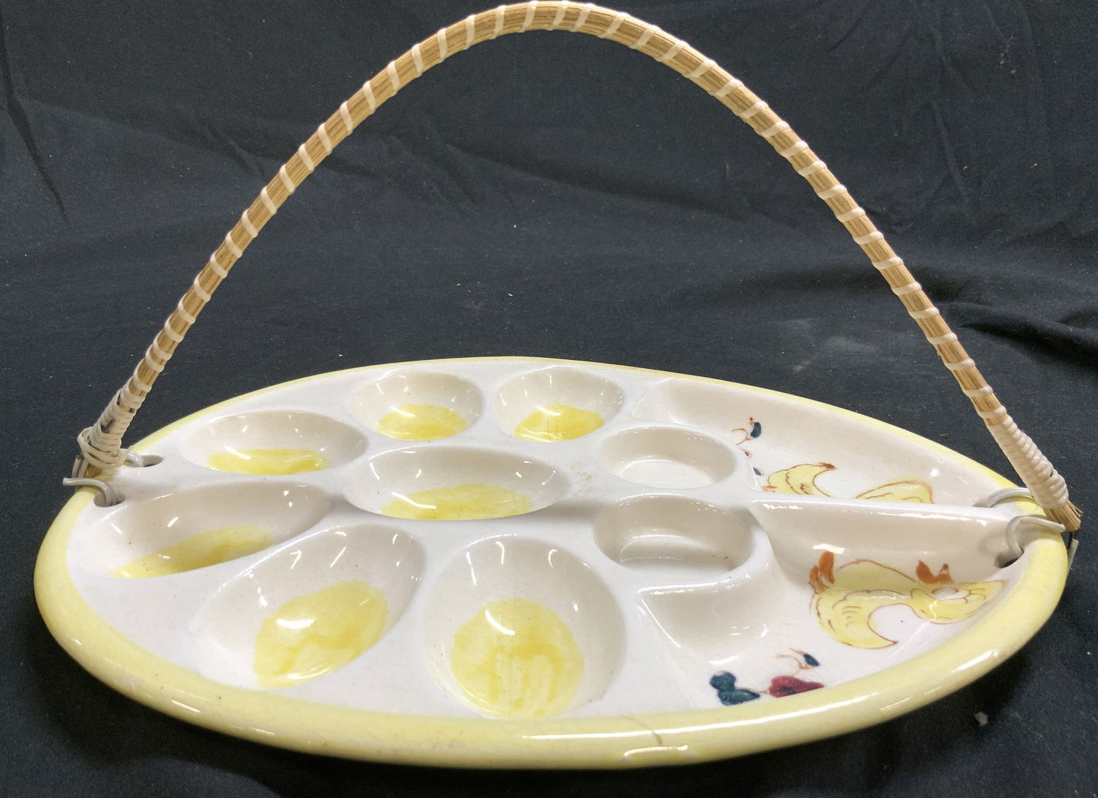 Vtg Multi Compartment Deviled Egg Serv Dish W Hndl (1 of 6)