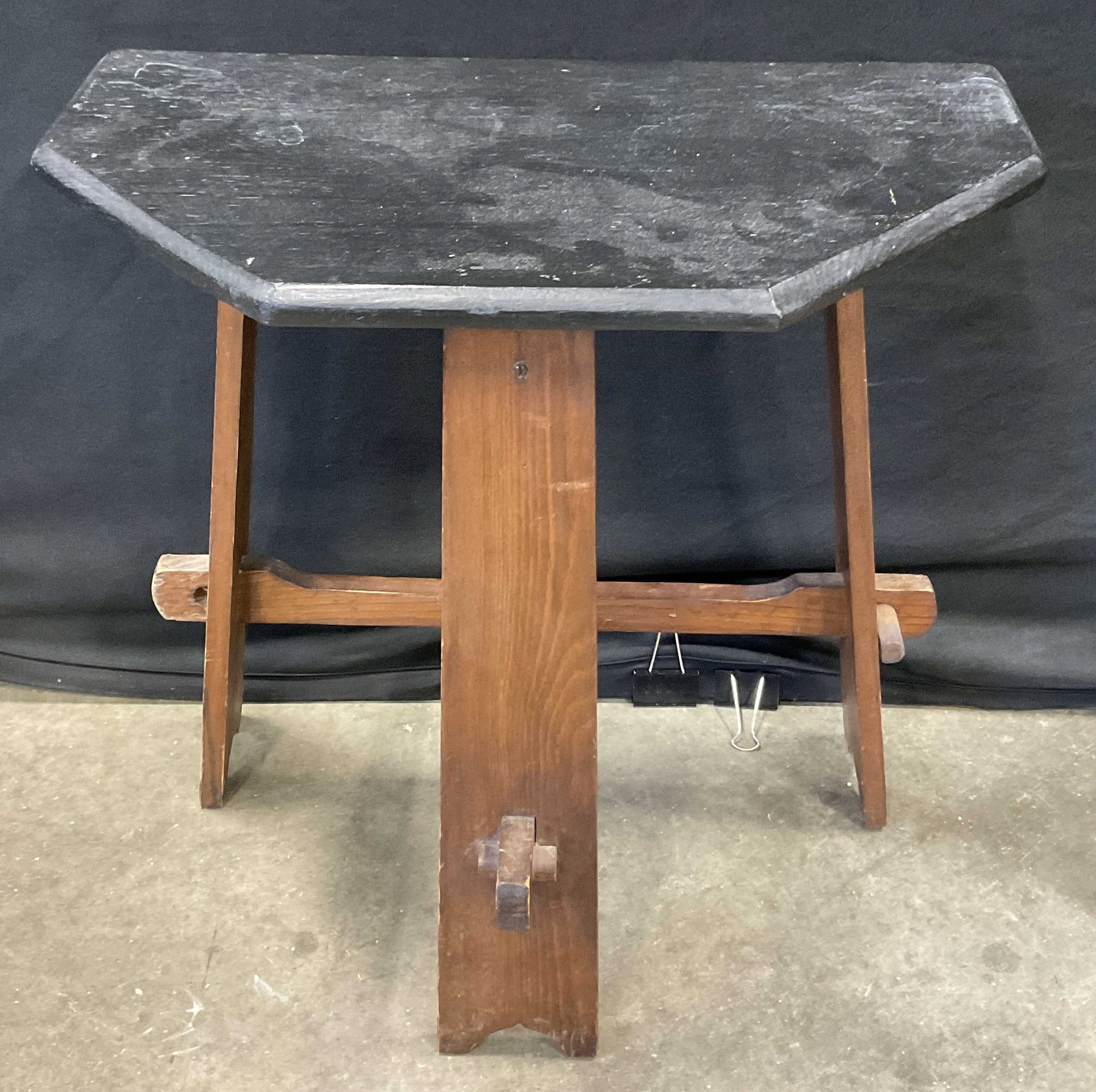 Vintage Arts & Crafts Demilune Side Table (1 of 7)