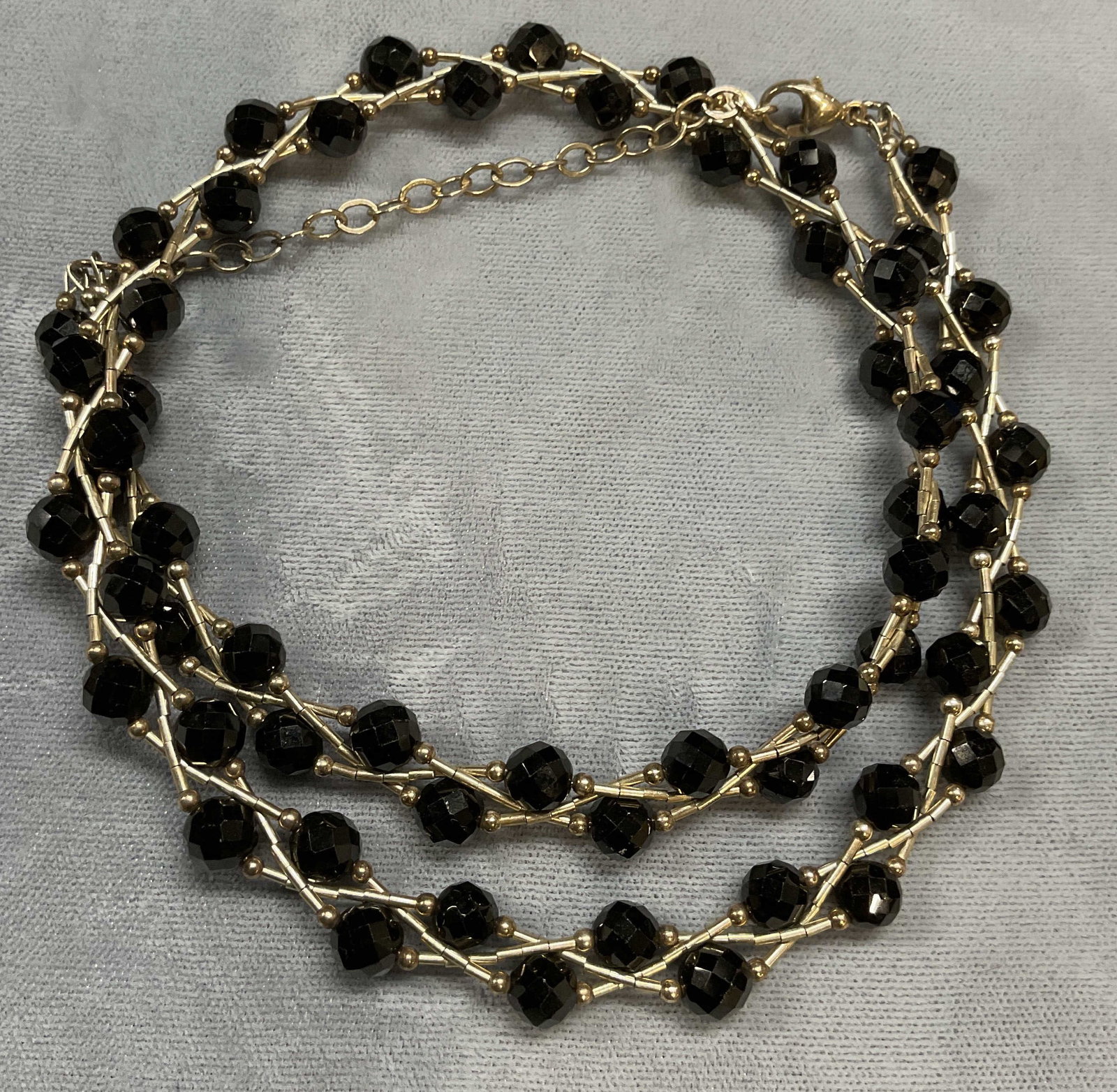 Vintage Sterling Silver & Onyx Necklace (1 of 6)