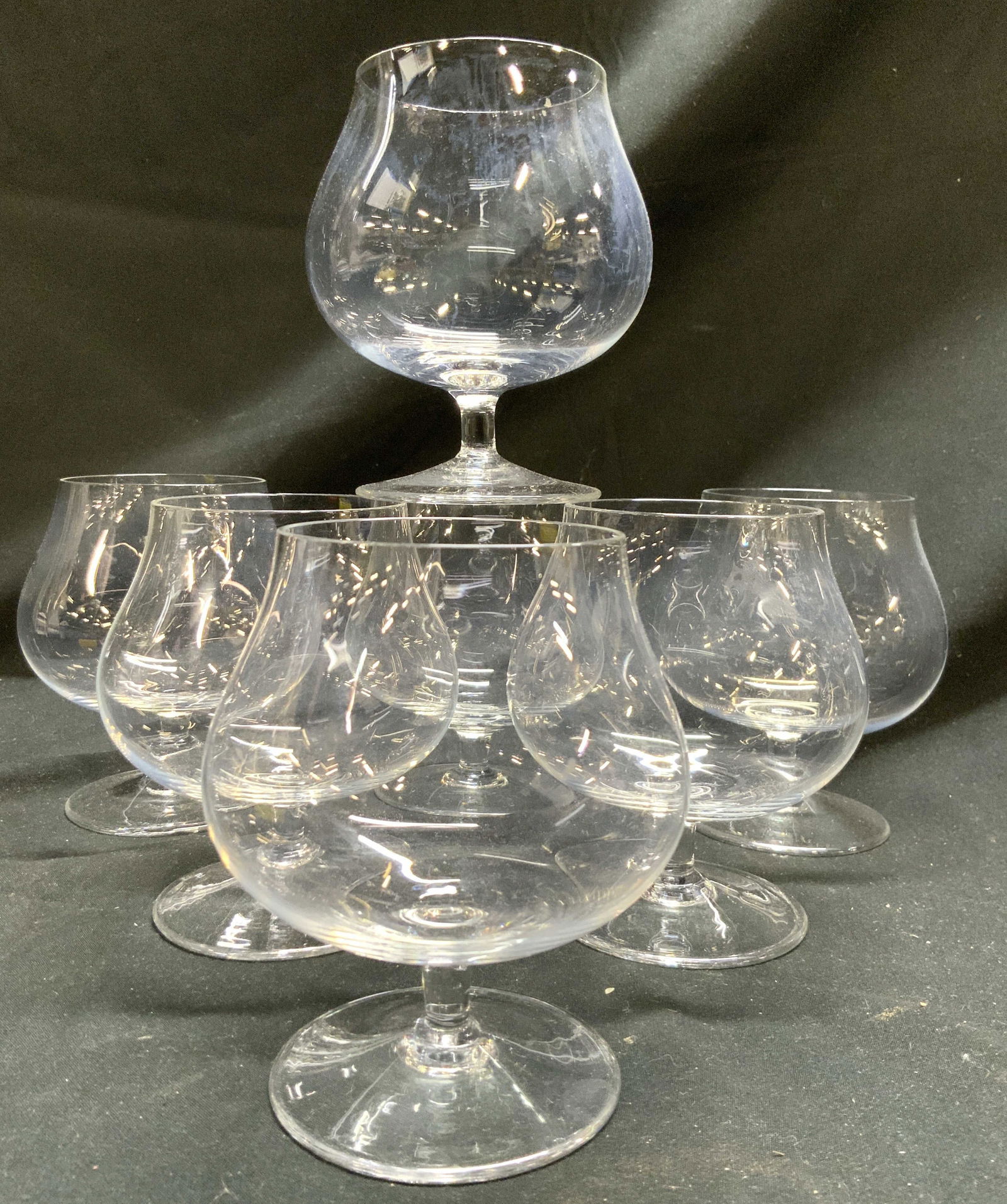 Set 7 Crystal Brandy Snifters Vessels (1 of 6)