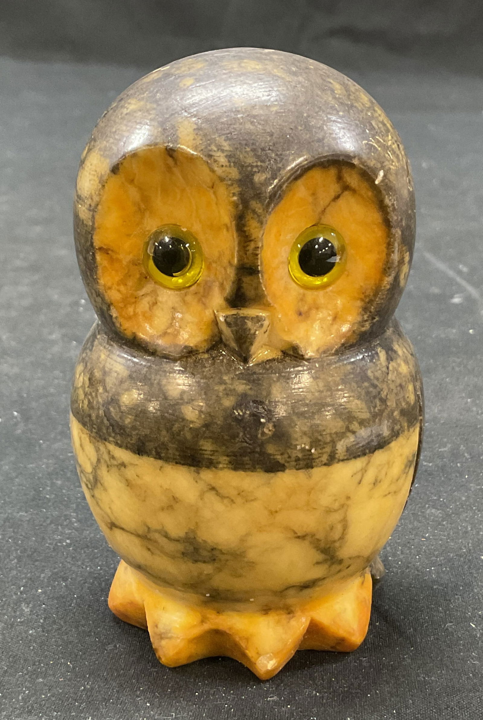 Vtg Alabaster Hand Carved Owl Figurine Italy (1 of 8)