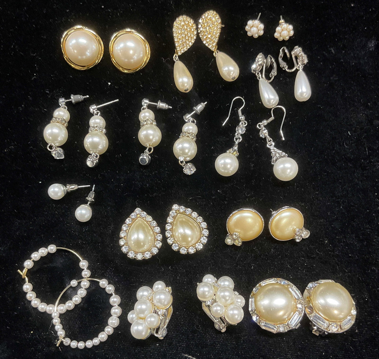 Group lot 13 Faux Pearl Earrings, Coro + (1 of 8)