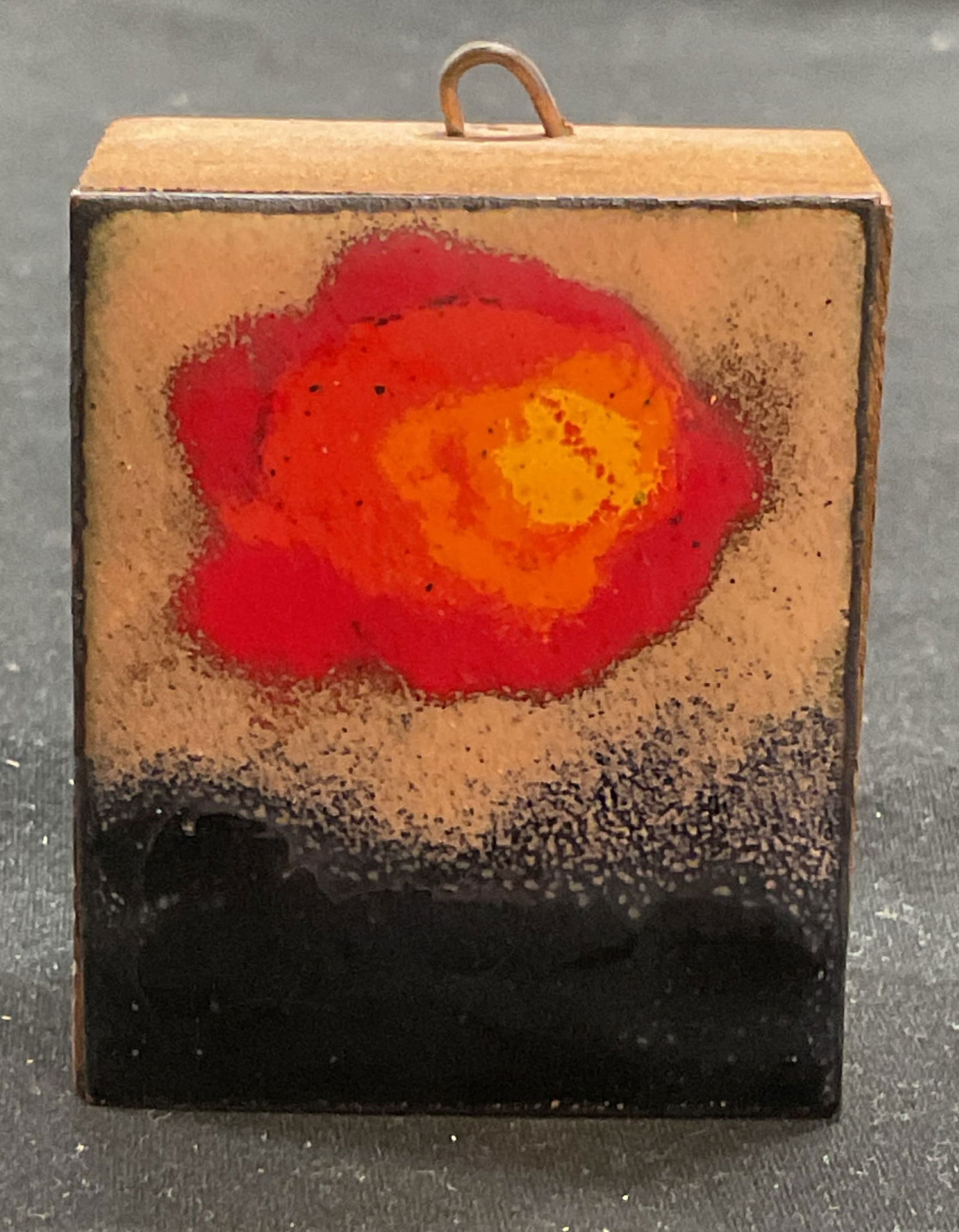 Mounted Enameled Metal Flower Panel (1 of 6)