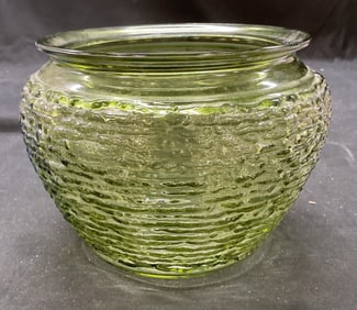 National Pottery Company Beehive Green Glass Vase