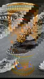 Vtg Signed G.P. Deruta Ceramic Mosaic Vase