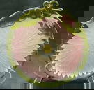 Vtg Ceramic Majolica Pink Floral Decorative Plate