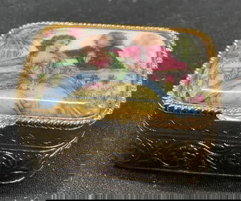 Vtg Villani Porc Courting Couple Pill Box Italy