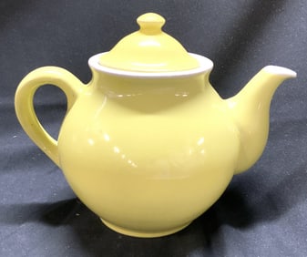 Vintage Ceramic Teapot w Lid Yellow