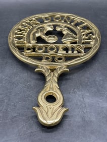 KISSIN DONT LAST COOKIN DO Vintage Brass Trivet