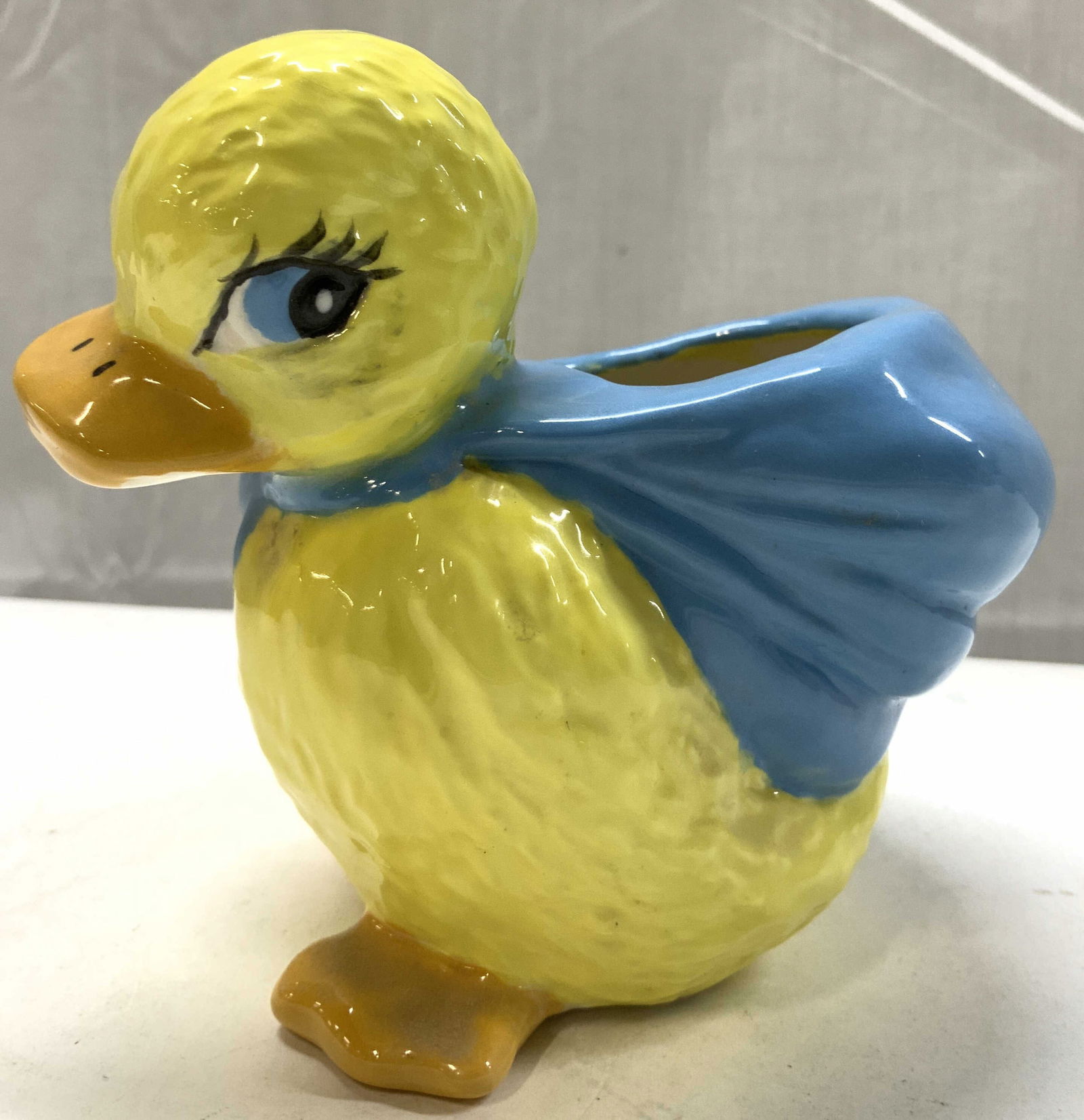 Vintage Yellow Duck W Blue Cape Porcelain Planter (1 of 6)