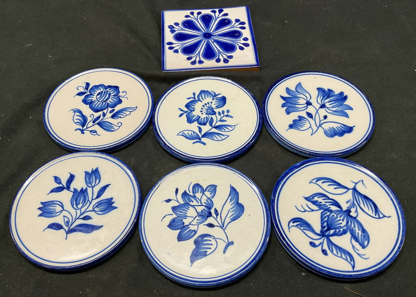 Lot7Porcelain Floral Coasters VL LISBOA  Portugal+ (1 of 8)