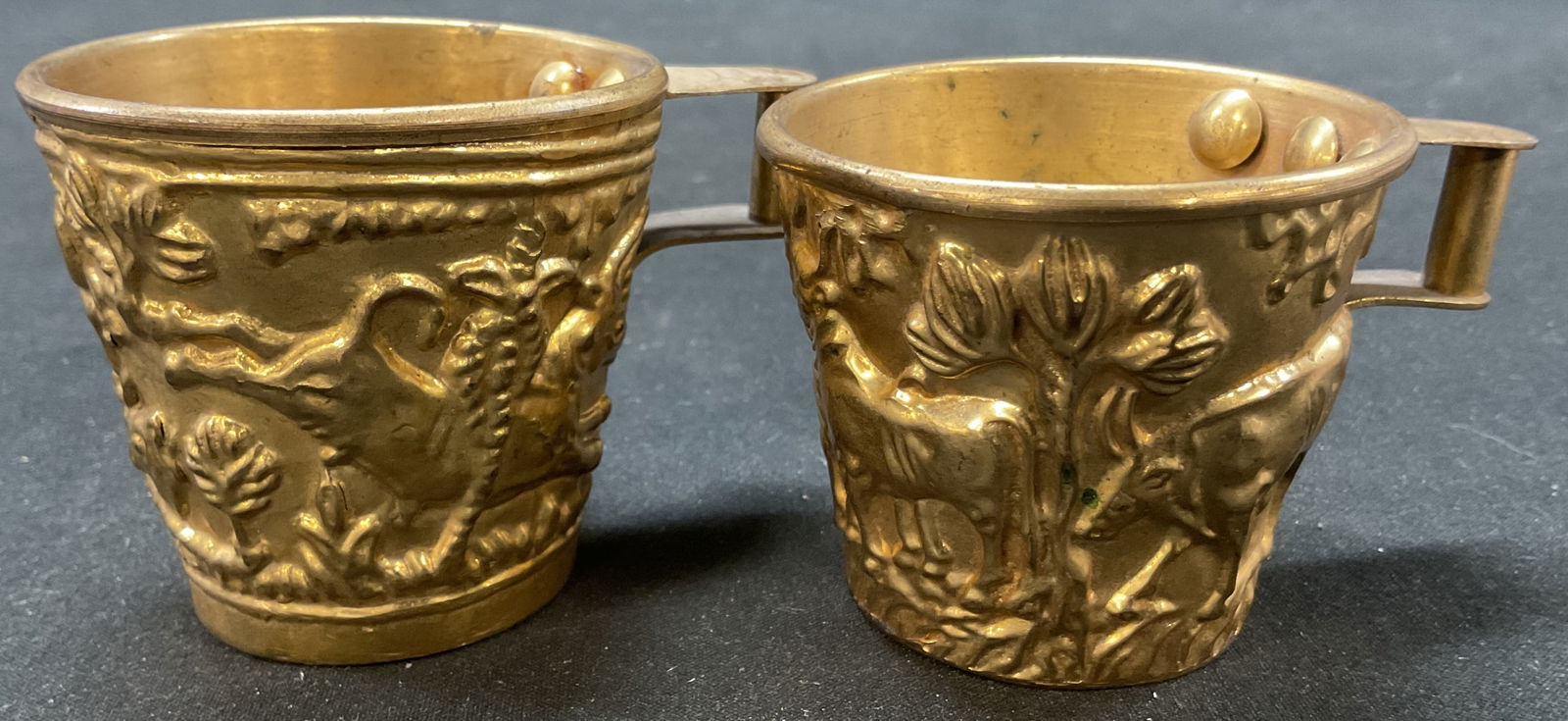 Set 2 Greek Minoan Handmade Brass Vapheio Cups (1 of 7)