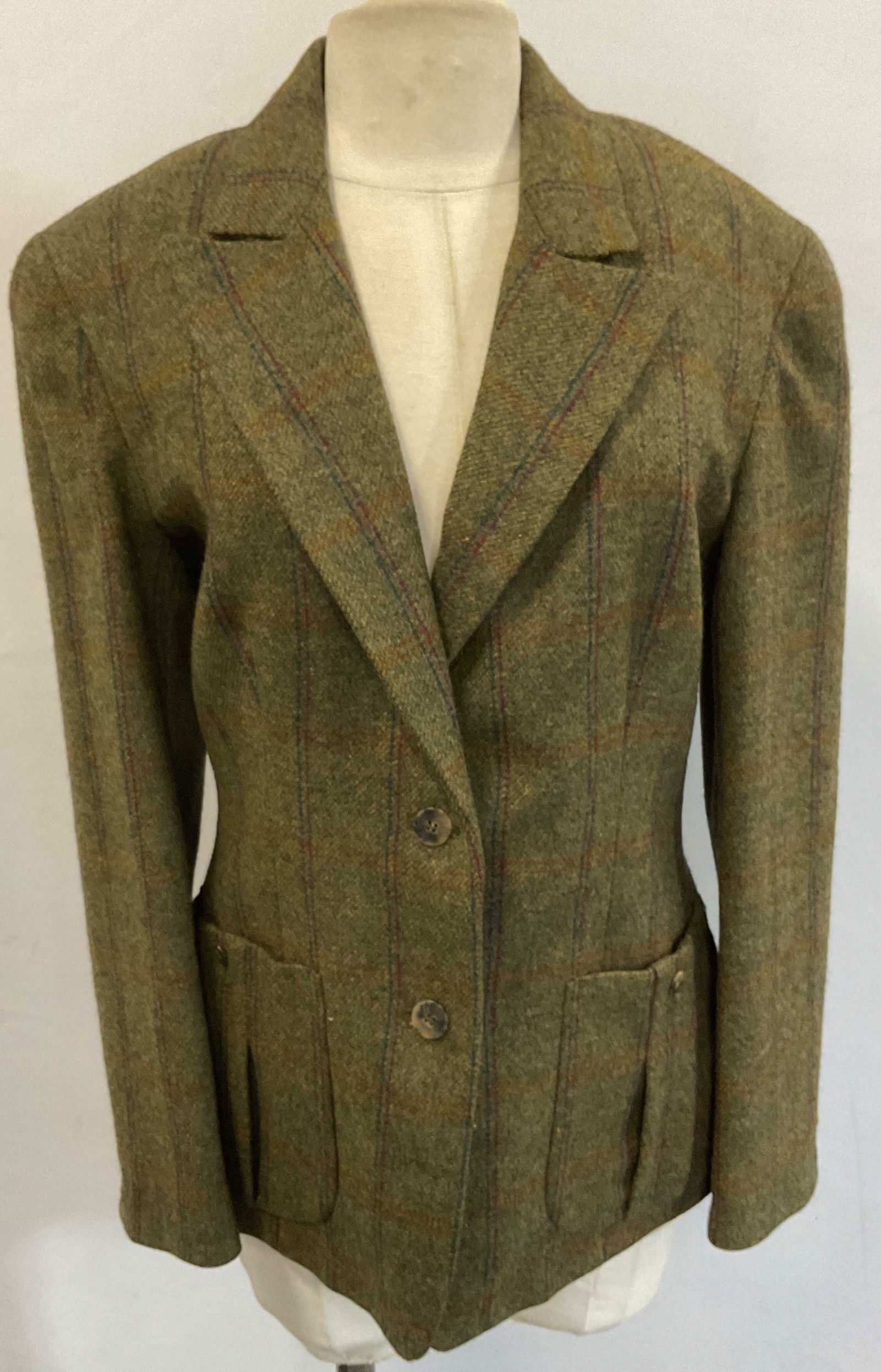 Vtg Thomas Burberry Green Wool Jacket Blazer (1 of 6)