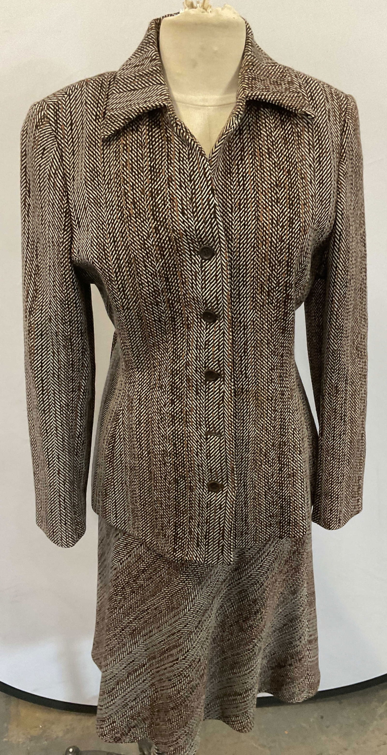 Philippe Adec Brown Wool Jacket & Skirt Portugal (1 of 7)