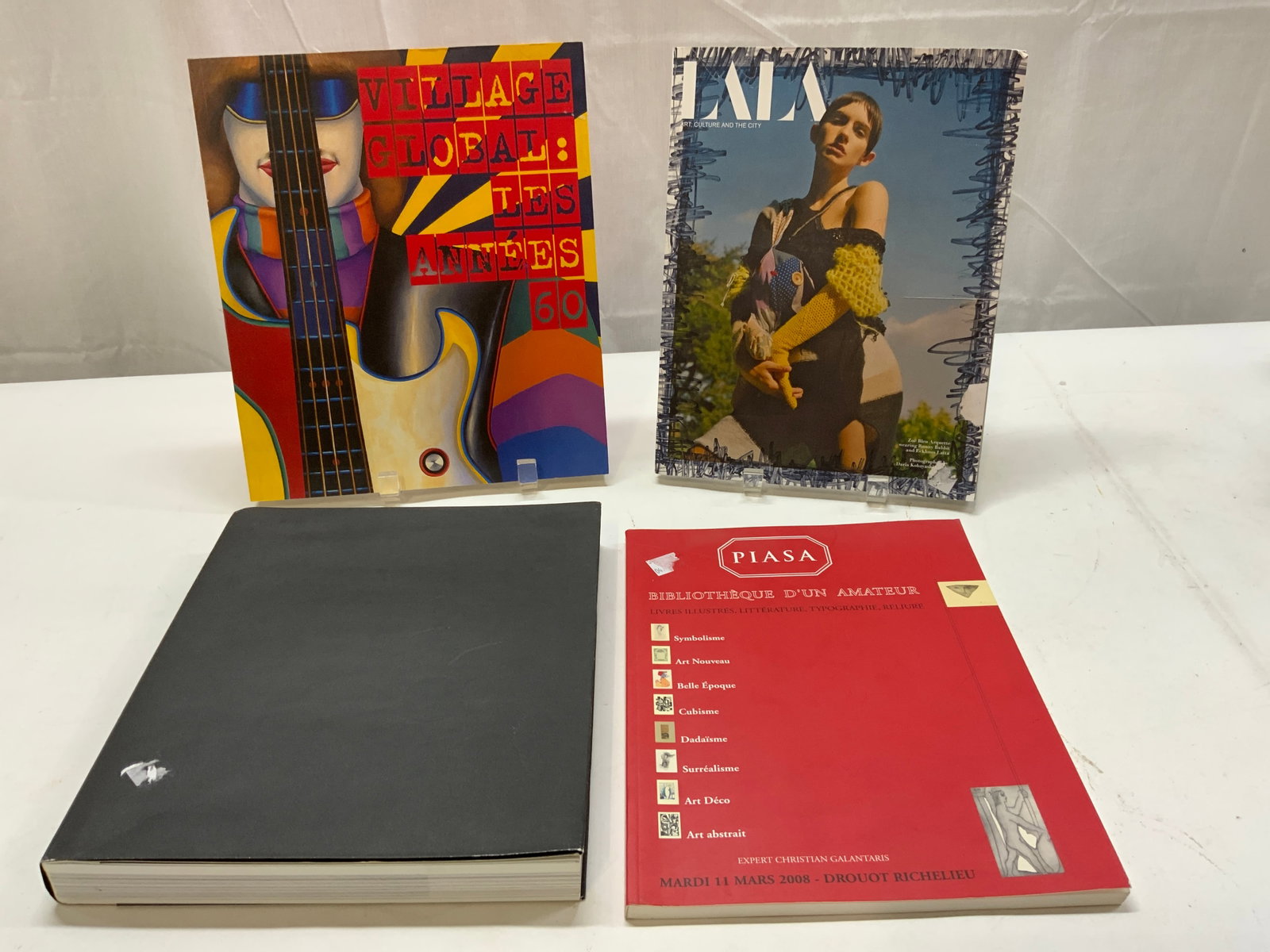 4 Art Exhibit & Magazines 2000s DETHERIDGE+ Illust: 4 Art Exhibition & Magazines 2000s DETHERIDGE+ Art exhibit catalogues. Art, Culture & the City by Lala Magazine, Bibliotheque d un Amateur by PIASA, Village Global: Les Annes 60 by Anna Detheridge & C