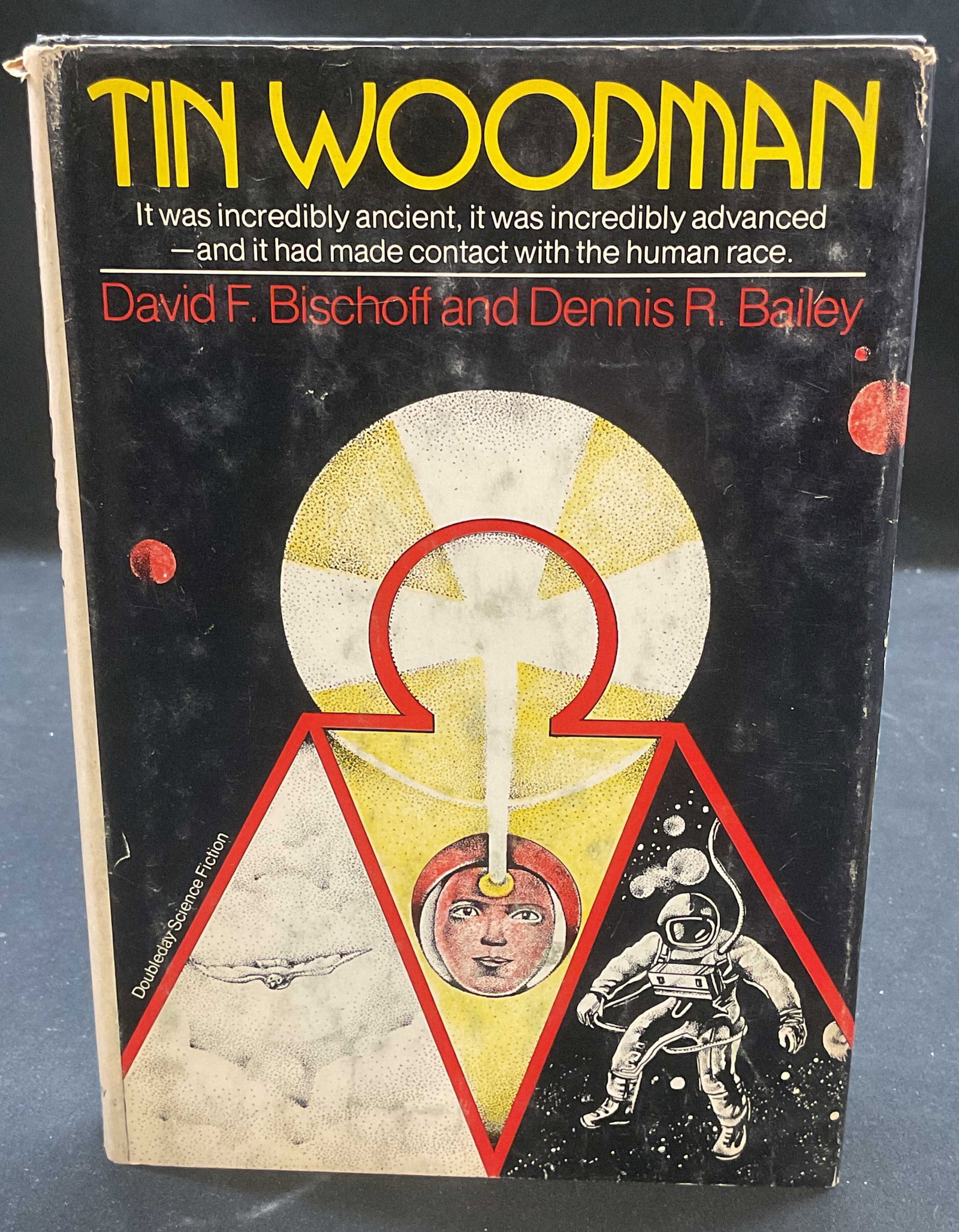 1st Ed Tin Woodman Bischoff & Bailey 1979: First edition hardcover Tin Woodman by David F Bischoff and Dennis R Bailey. Doubleday, 1979. Measures approx 8.5 x 5.75 inches. Some wear to cover, pages, and binding consistent with exposure. Book, 