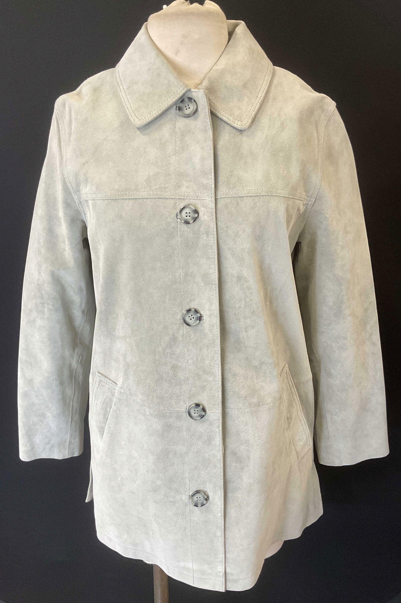 Monterey Bay Light Grey Suede Jacket (1 of 6)