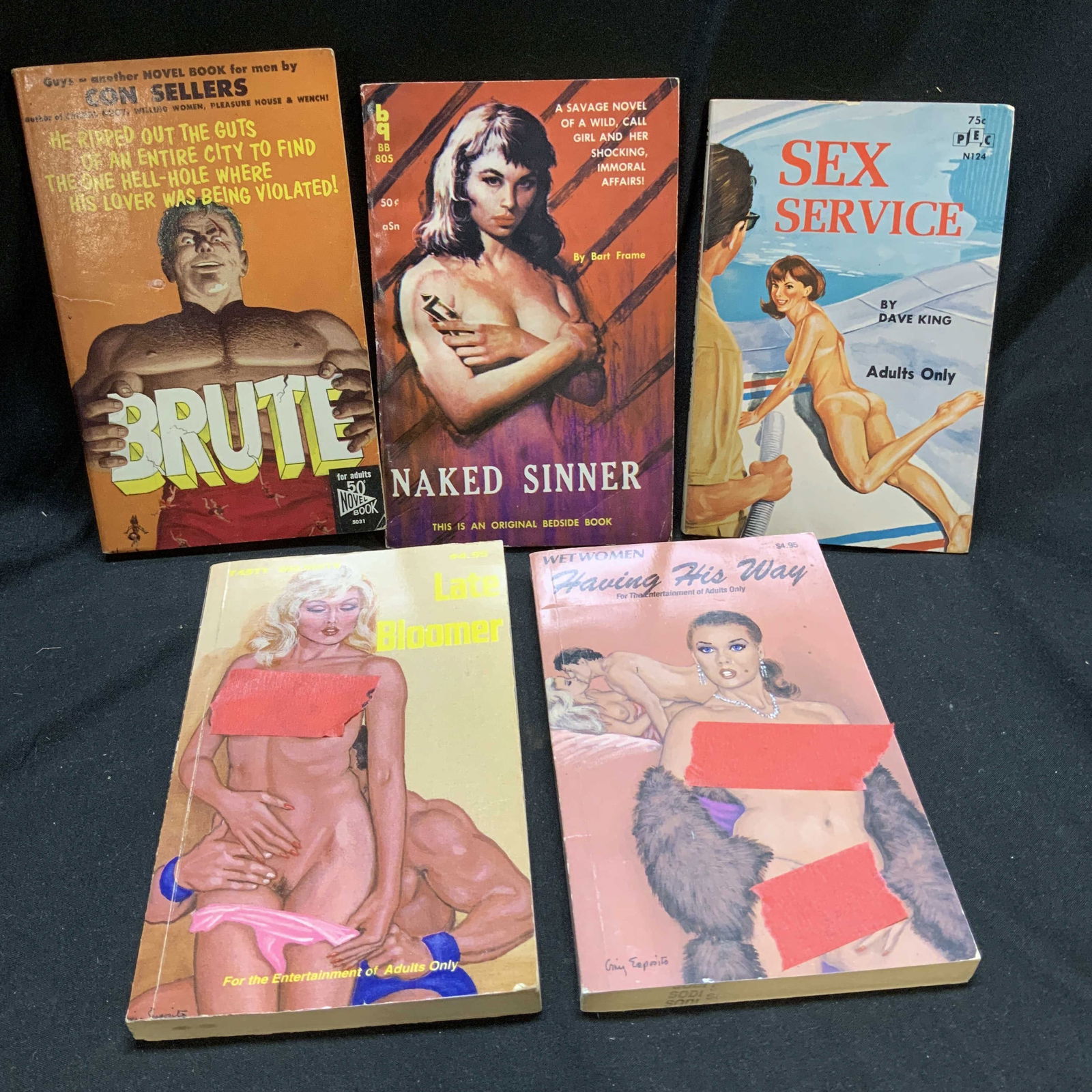 Lot 5 Pulp Fiction Erotica Books 1950-1990s KING+ (1 of 11)