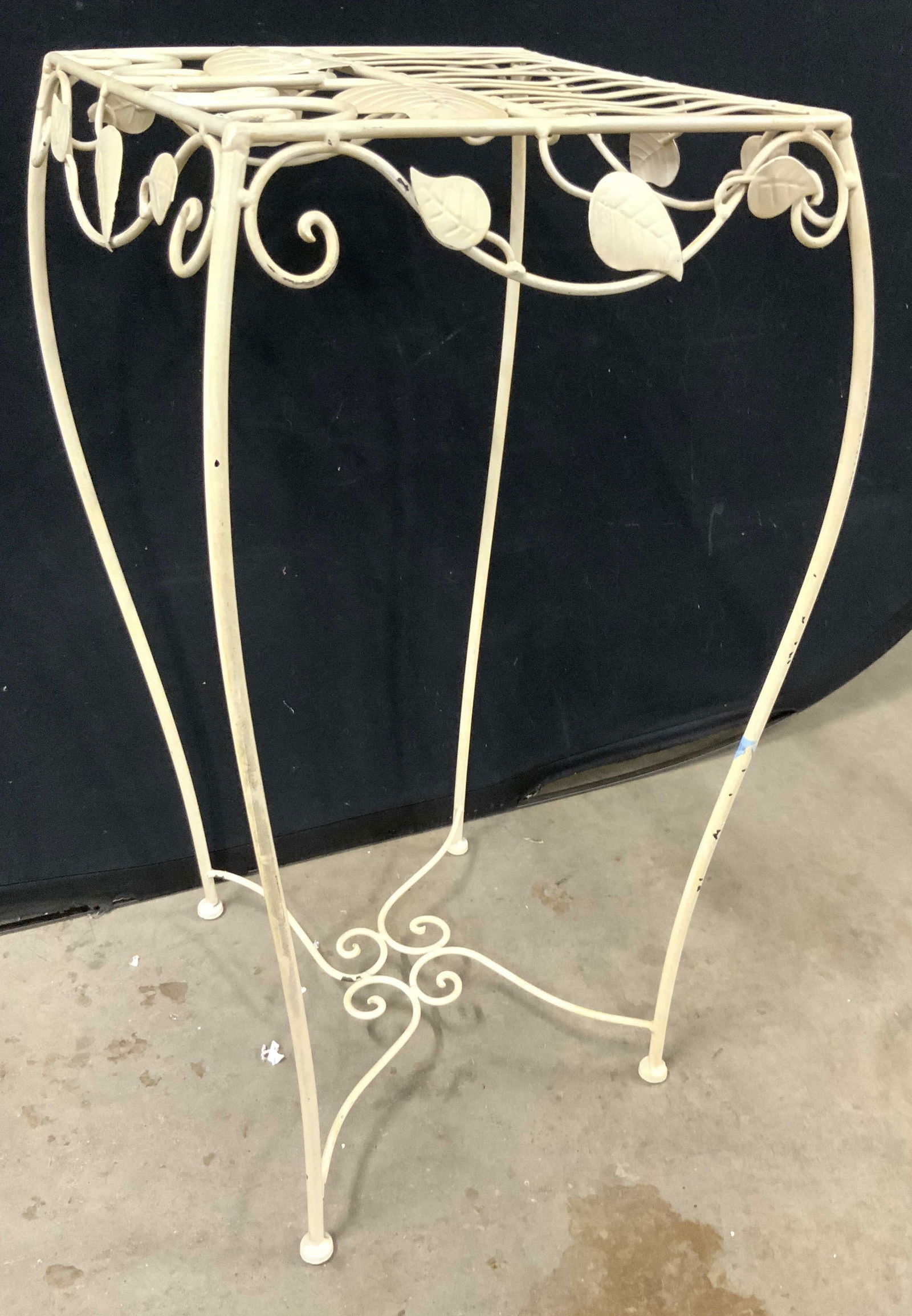 Vintage Outdoor Metal Side Table Cream (1 of 7)