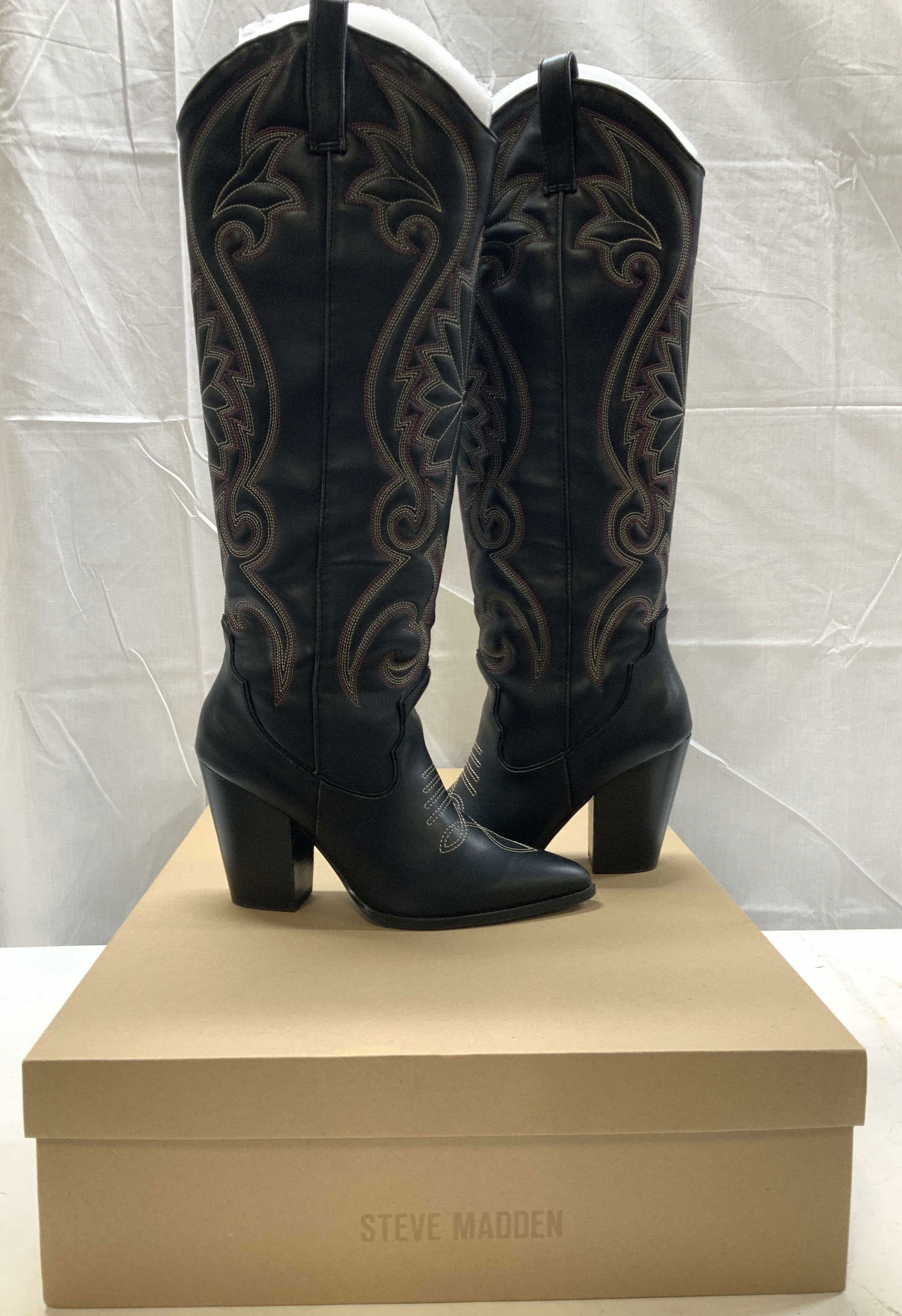 Steve Madden Black Lasso Western Boots NIB (1 of 8)