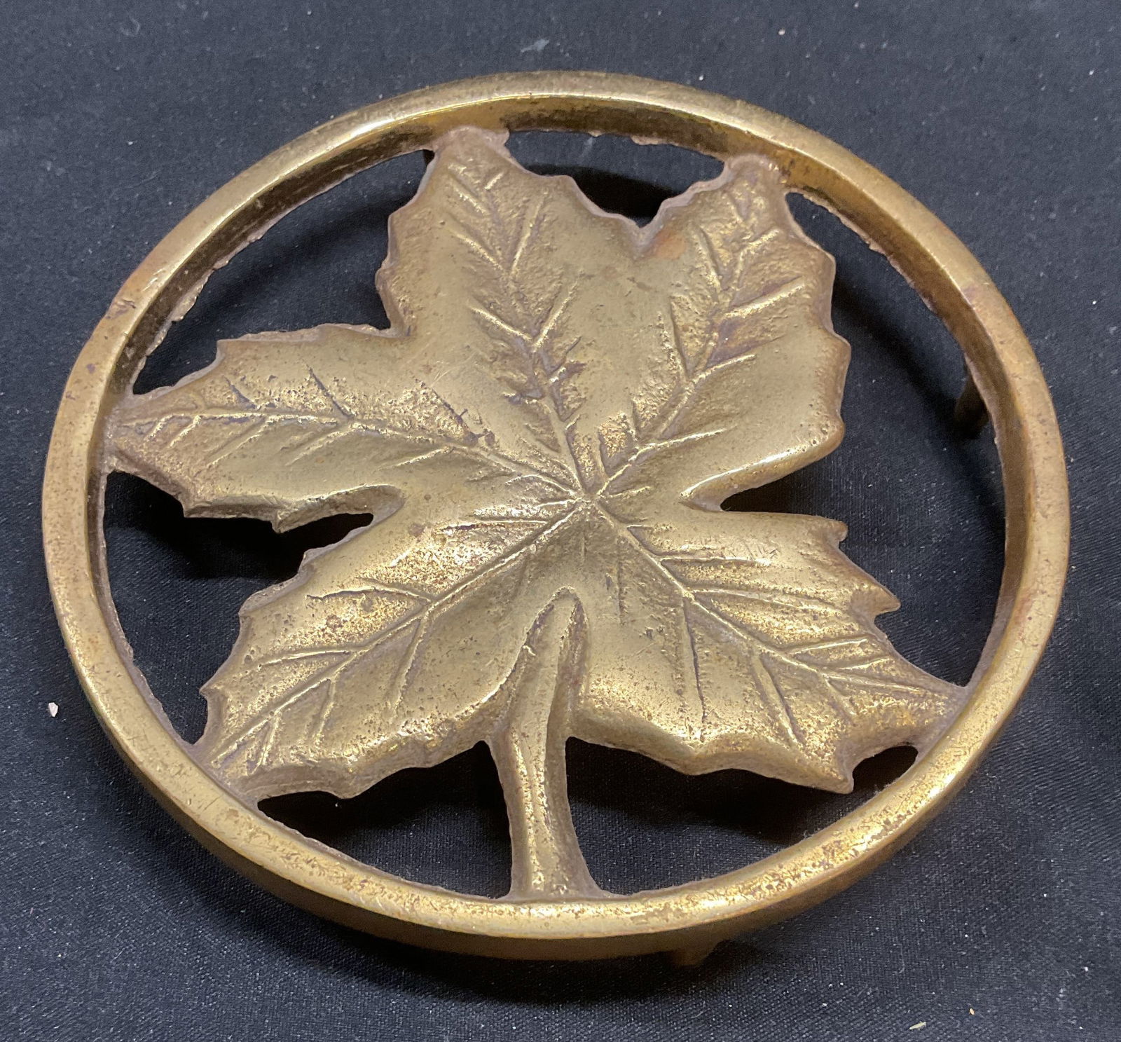 Vintage Cast Brass Leaf Trivet (1 of 6)