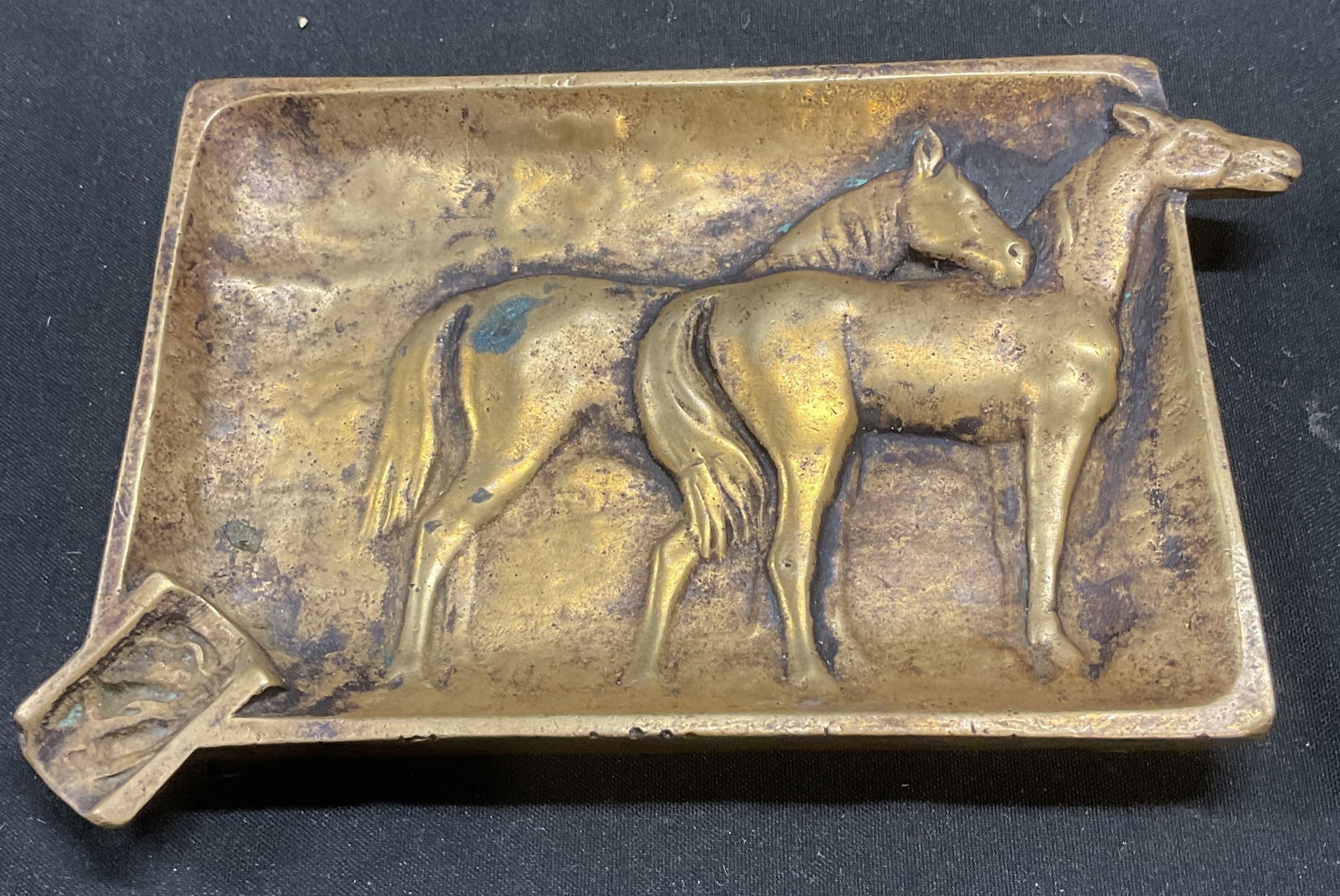 Vintage Cast Brass Horses Trinket Dish Ashtray (1 of 6)