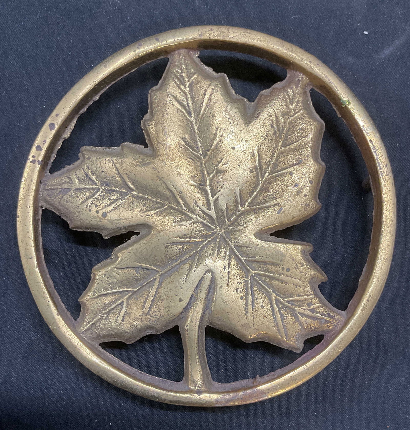 Vintage Cast Brass Leaf Trivet (1 of 6)