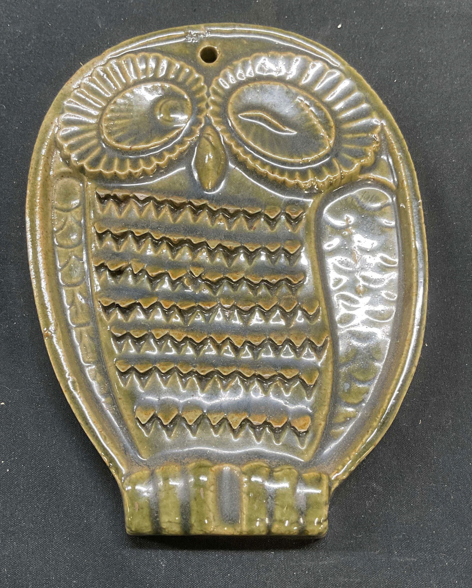 Handmade Ceramic Green Owl Wall Plaque (1 of 6)