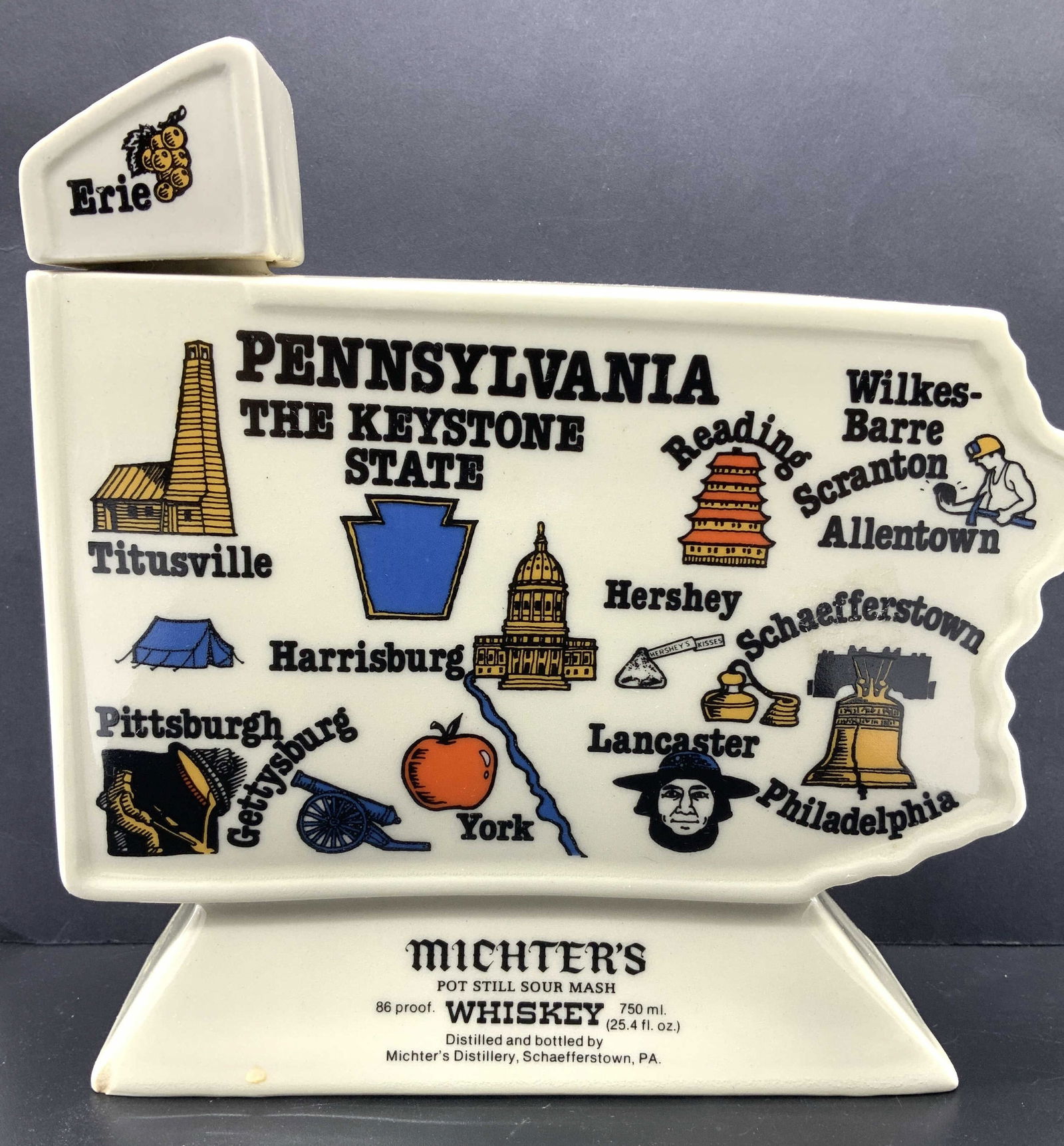 Vntg MICHTERS Whiskey PA Landmarks Decanter (1 of 7)