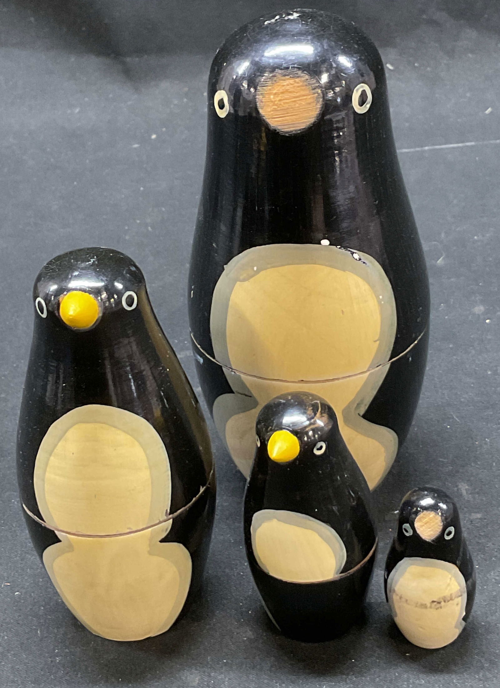 Vtg Wooden Penguins Russian Matryoshka Doll (1 of 9)