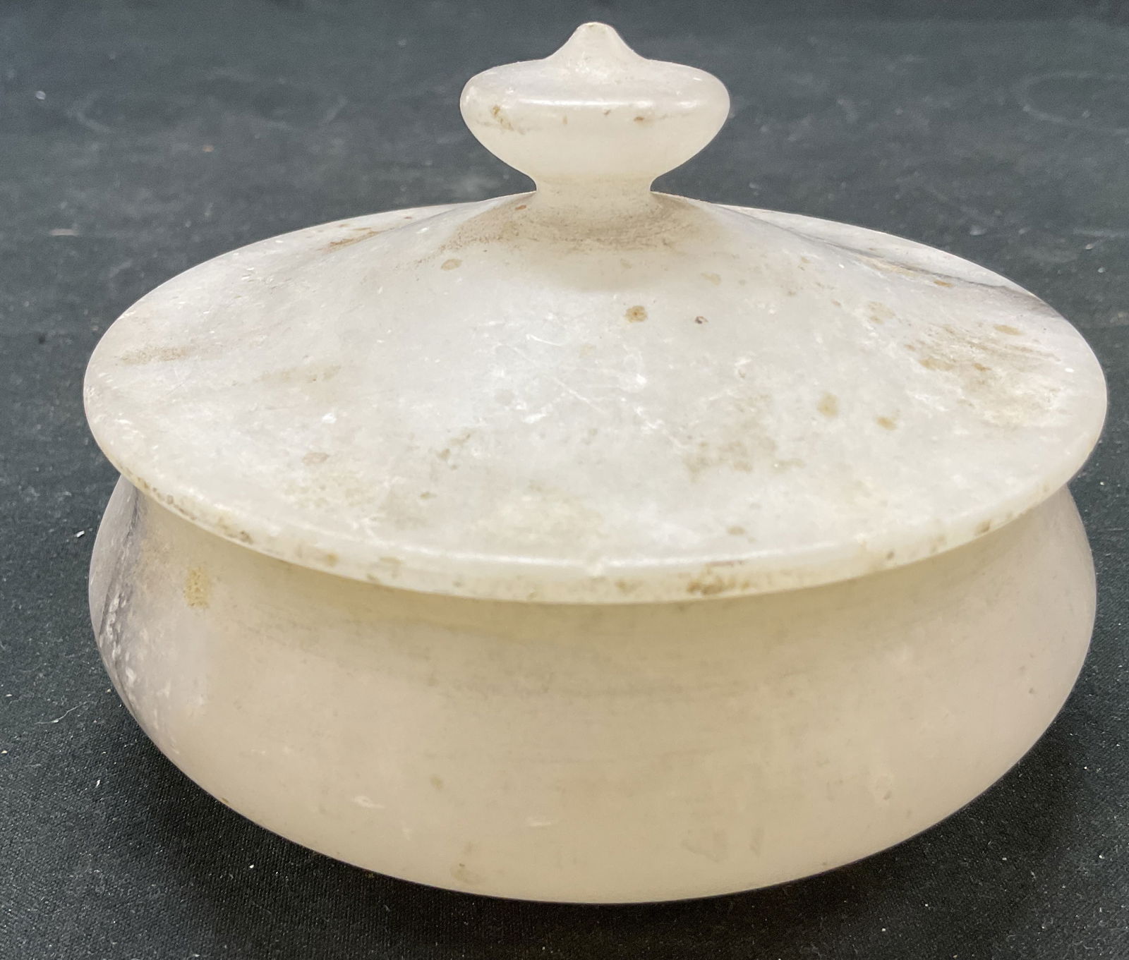 Vtg Signed Alabaster Marbled Lidded Trinket Box (1 of 9)