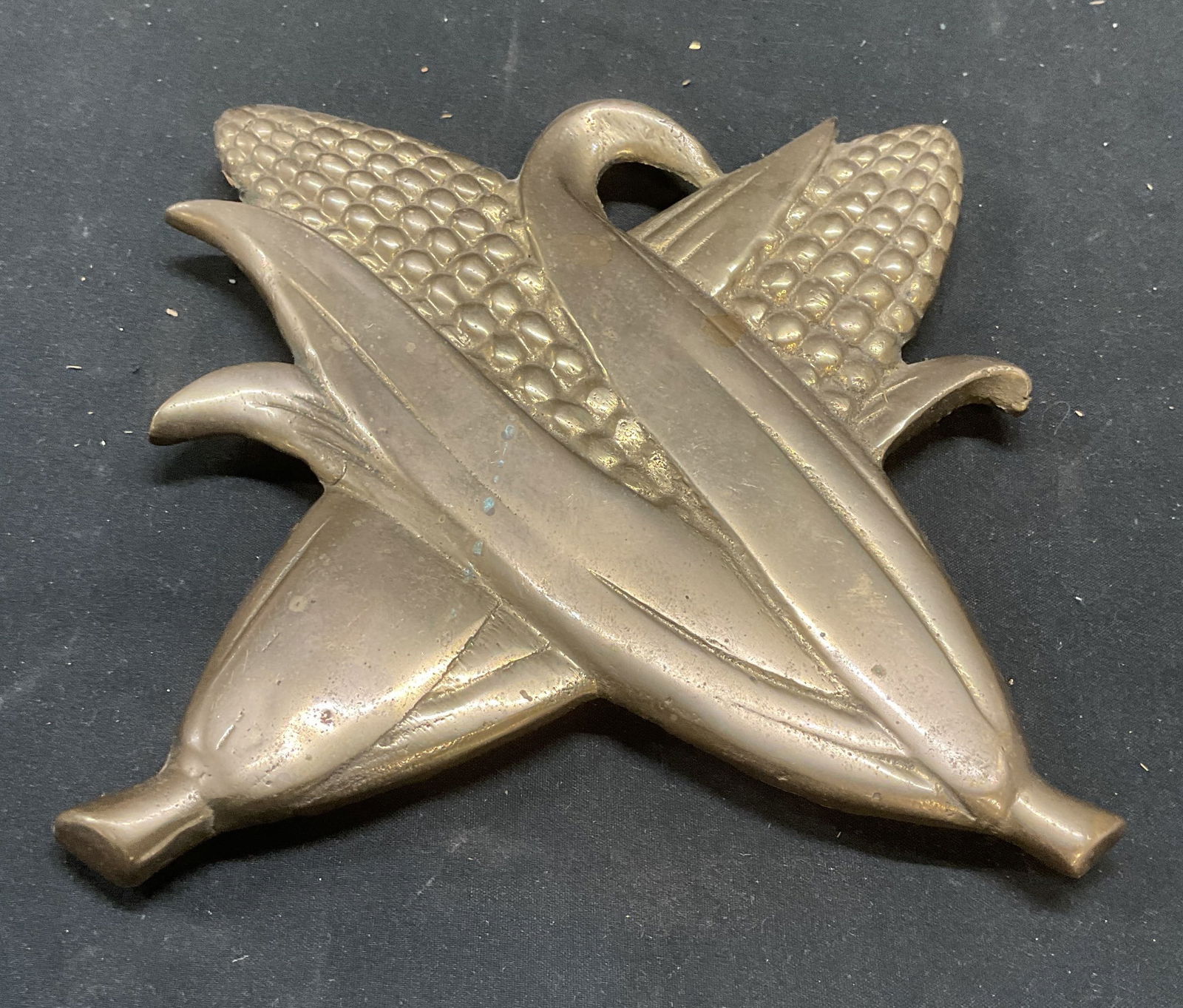 Vintage Cast Brass Corn Motif Trivet (1 of 6)
