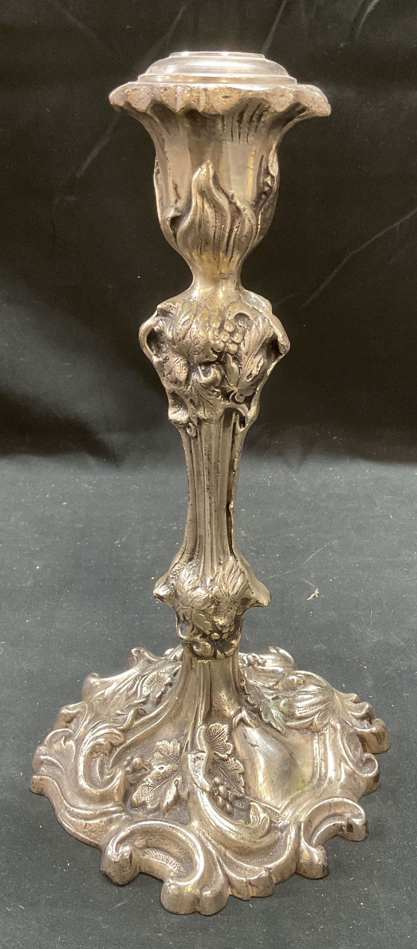 Vintage Heavy Pewter Botanical Candle Holder (1 of 6)