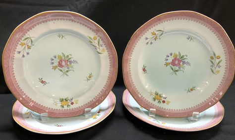 Lot 4 Adams Calyx Ware Lowestoft Plates ENGLAND