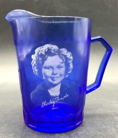 Vntg Shirley Temple Cobalt Blue Glass Creamer