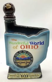 Vntg Hand Crafted Wonderful World of Ohio Decanter