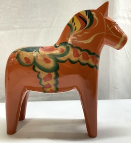 Vntg Nils Olsson Carved Wooden Dala Horse SWEDEN