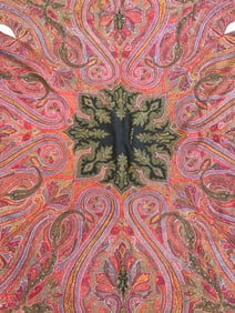 Antique Handwoven Paisley Shawl W Fringes