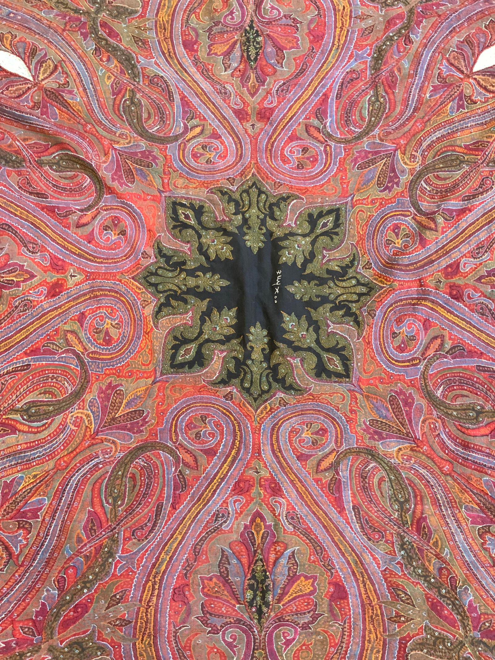 Antique Handwoven Paisley Shawl W Fringes (1 of 9)