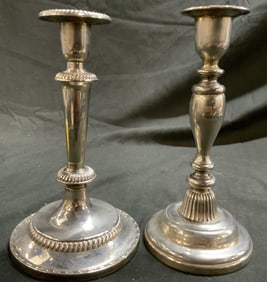 GODINGER Lot 2 Silver Plated Candlesticks