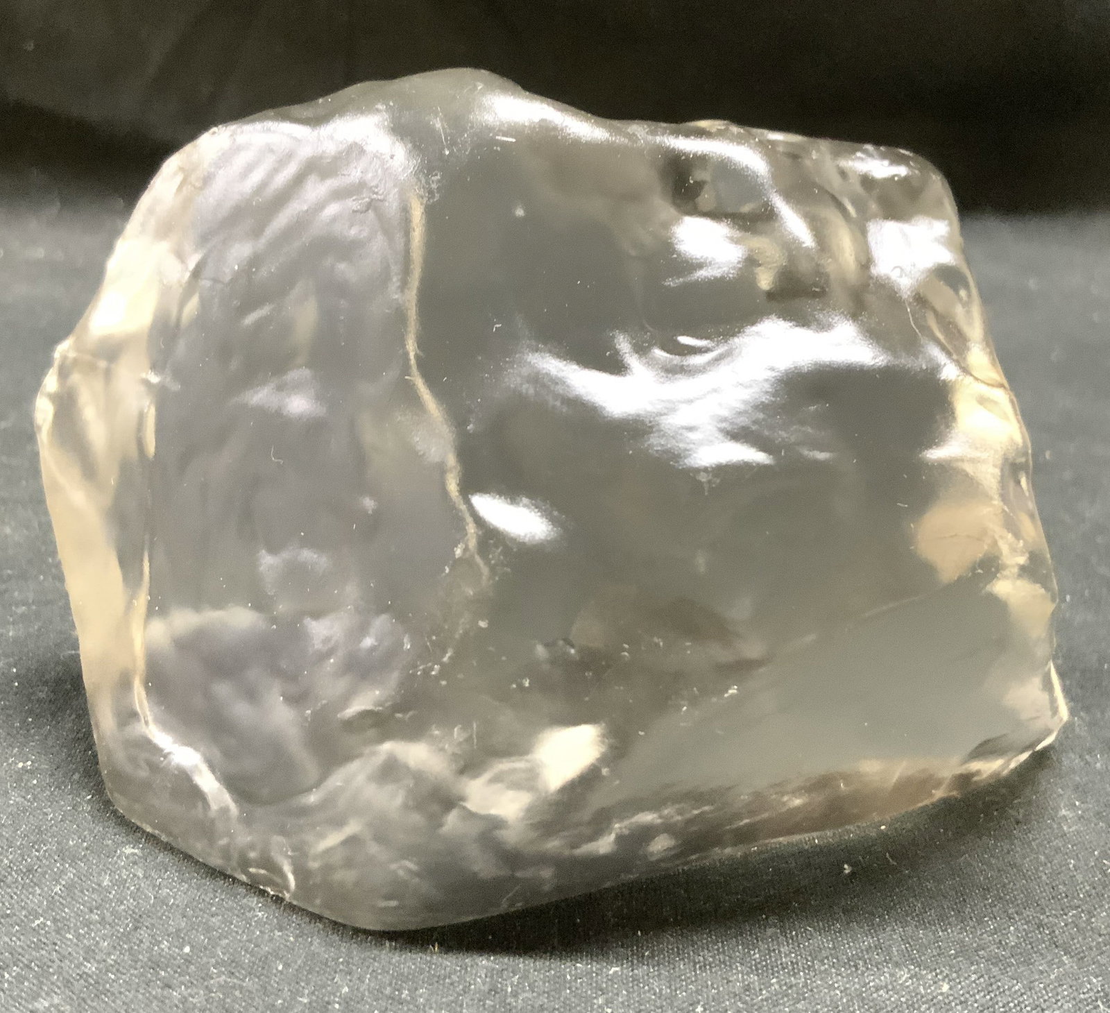 Vntg Frosted Art Glass Rock Form Paperweight: Paperweight is vintage. Piece has frosted finish. Underside has clear finish. Paperweight is in the form Of a rock. Piece is glass, measures approximately 4 inches wide 2 inches tall and deep. Paperwe
