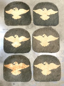 Set 6 Vintage Hooked Eagle / Bird Rugs