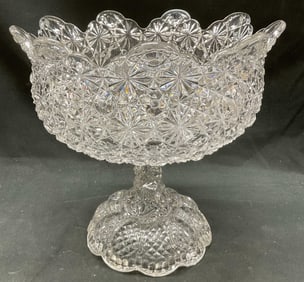 Vtg EAPG Gillinder & Sons Cut Glass Compote